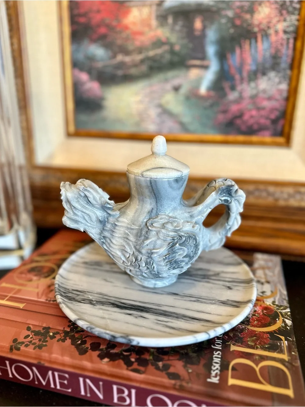 Marble Dragon Tea pot & Tray